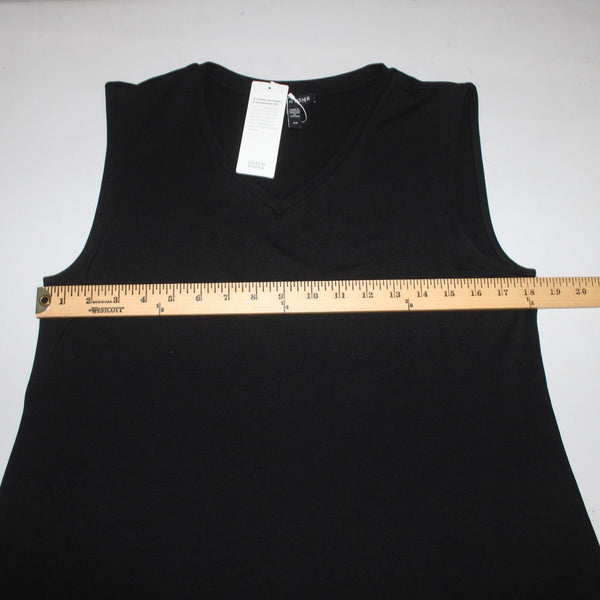 Eileen Fisher Dress NEW $198 Sz SP Black V Neck Organic Cotton Dress
