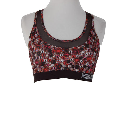 Victoria Secret Sport Sz Sp Black Burgundy Multi Gems Poly Elastane Sports Bra
