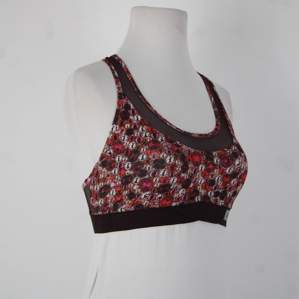 Victoria Secret Sport Sz Sp Black Burgundy Multi Gems Poly Elastane Sports Bra