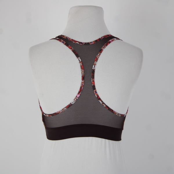 Victoria Secret Sport Sz Sp Black Burgundy Multi Gems Poly Elastane Sports Bra