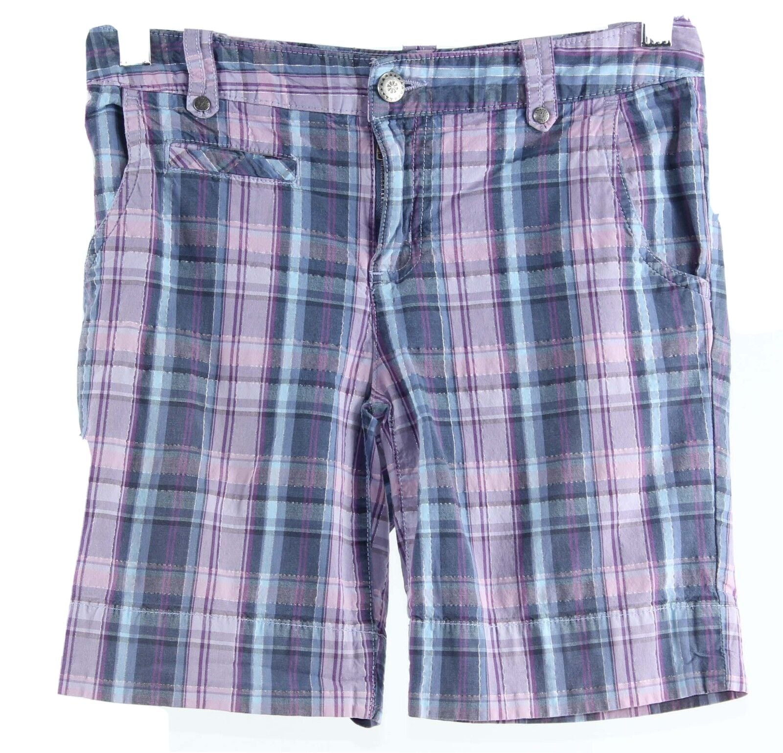 Canyon River Blues Sz 10 Girl Lavender Blue Silver Pld Cotton Spandex Shorts