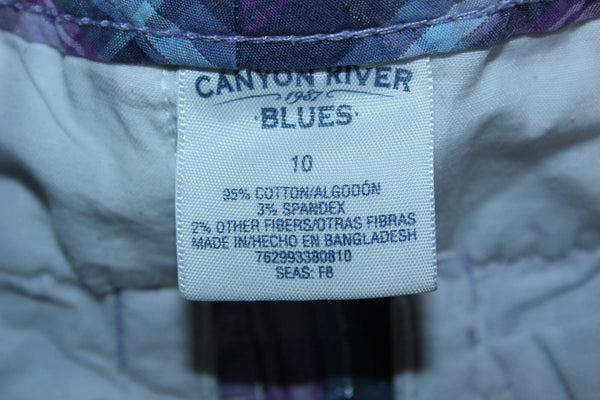 Canyon River Blues Sz 10 Girl Lavender Blue Silver Pld Cotton Spandex Shorts