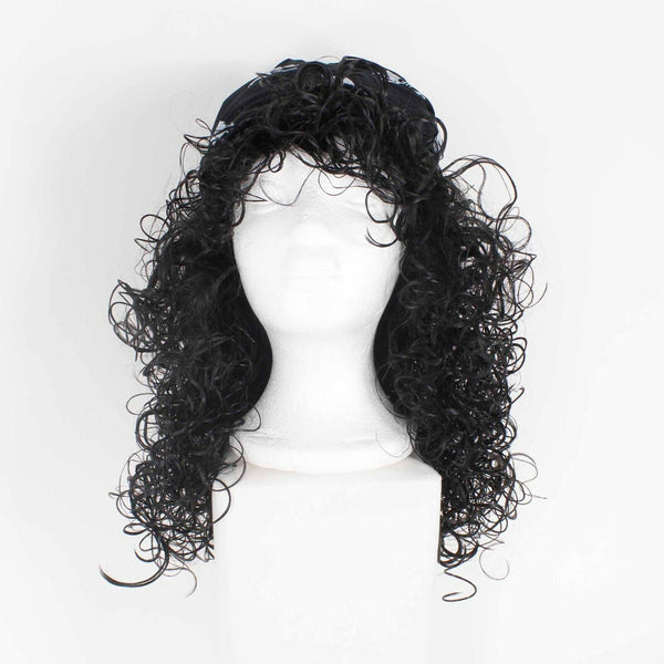 Rubie's Costume Co. NEW OS Black White Curly Long Hair Skull Cap Pirate Wig