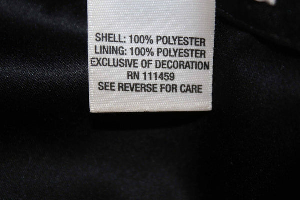 White House Black Sz 2 Black Ivory Ribbon Belted Embroidered 100% Poly Dress