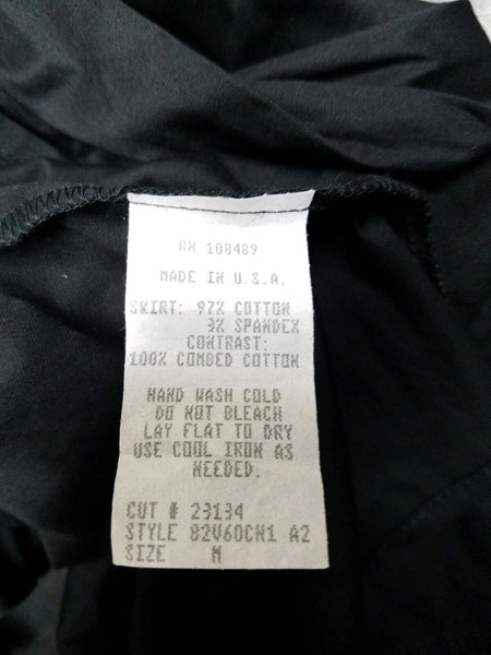 Hot Tempered New $25 Sz M Black Charcoal Beaded Neck Knit Cotton Bld Dress
