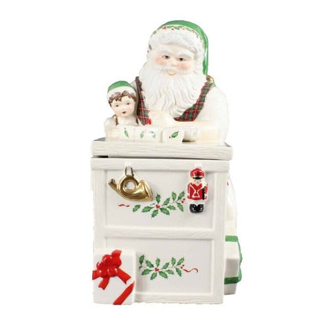 Lenox Santa's Holiday Toy Shop Workbench Handcrafted Ceramic Cookie Jar