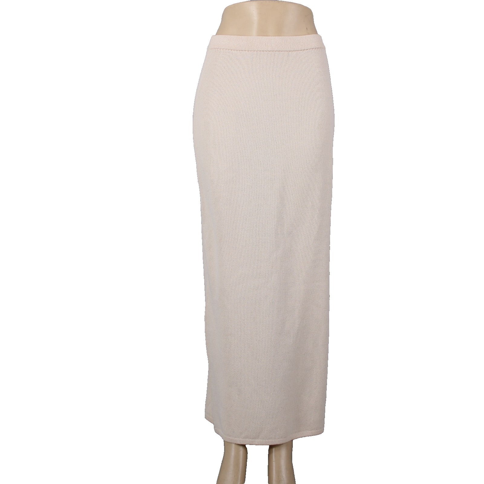 St John Evening Sz 6 Cream Beige Ivory Full Length Santana Knit Wool Blend Skirt