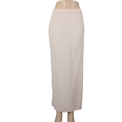 St John Evening Sz 6 Cream Beige Ivory Full Length Santana Knit Wool Blend Skirt