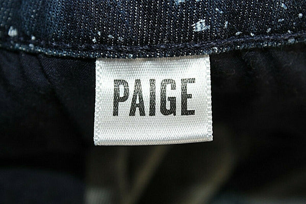Paige Sz 26 x 2 Blue White Stamped Fringe Denim Cotton Blend Shorts