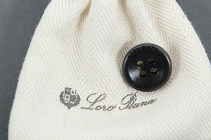 Loro Piana NEW Black 100% Cotton Drawstring Pouch Spare Button