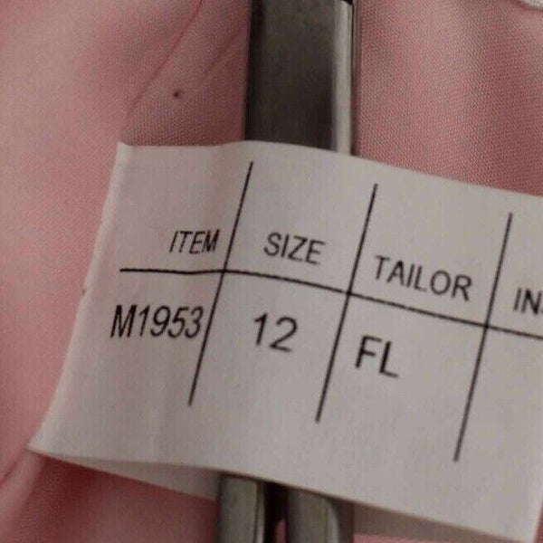 Modern Maids NEW $188 Sz 12 Pink M1953 FL Rhinestones Ruffle Bolers Maxi Dress