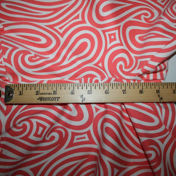 Michael Kors Sz 10 x 28 Orange Pinkish White Swirl Abstract Pockets Cotton Pant