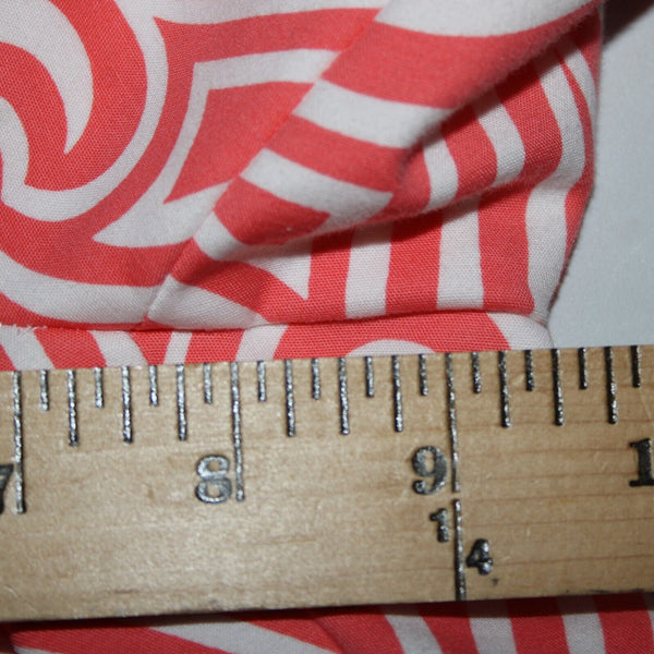 Michael Kors Sz 10 x 28 Orange Pinkish White Swirl Abstract Pockets Cotton Pant