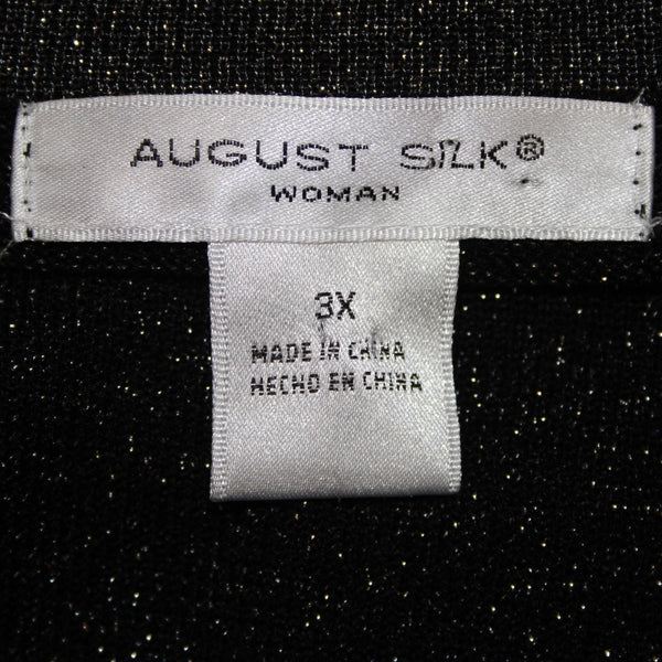 August Silk Cardigan Wrap Sz 3X Silver Charcoal Black Stripe Viscose Blend Cardi