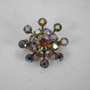 Unbranded Gold Tone Rhinestones 1" Pin