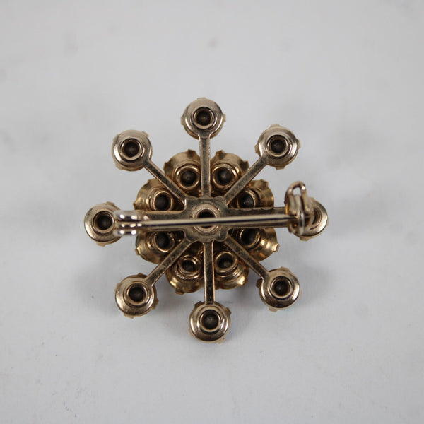 Unbranded Gold Tone Rhinestones 1" Pin