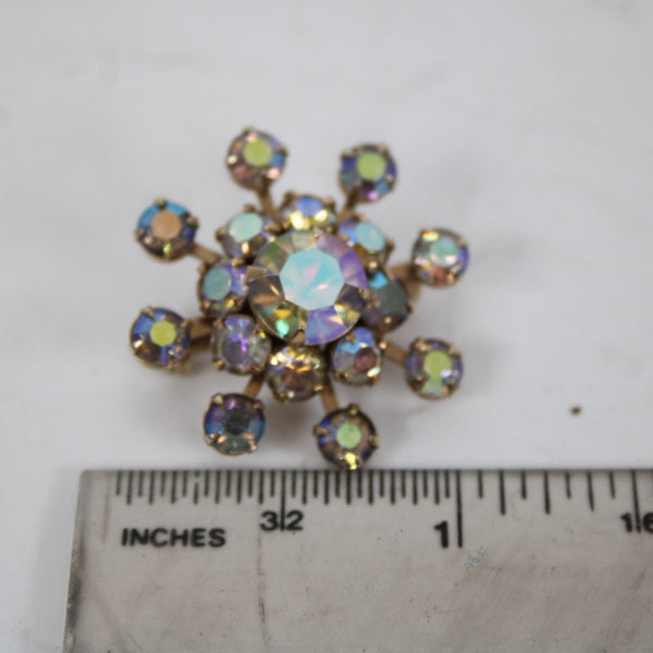 Unbranded Gold Tone Rhinestones 1" Pin