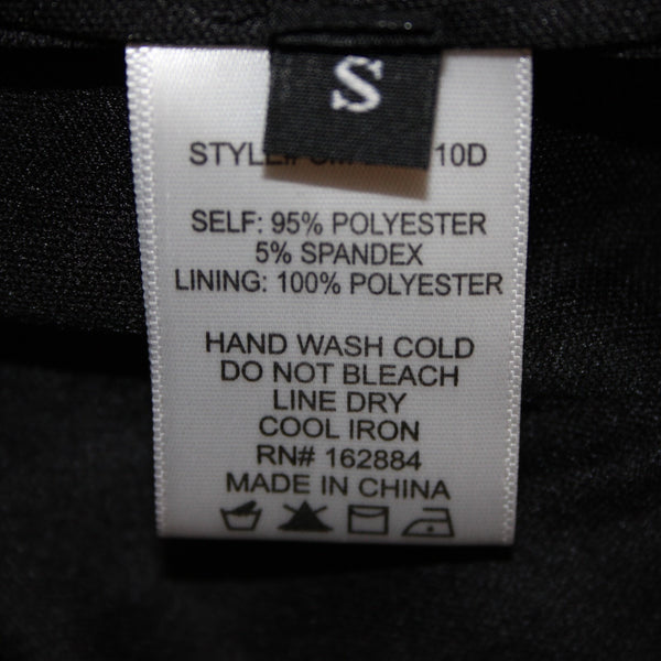 Stella Laguna Beach Sz S Black Ruching Lined Zip Sweetheart Neck Polyester Dress