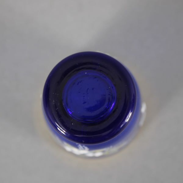 Bohemian Decanter Set Cobalt Blue Gold Painted With 6 Cups Decanter