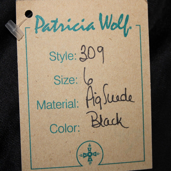Patricia Wolf NEW Sz 6 Black Lined Knee Length Pig Suede Pencil Skirt