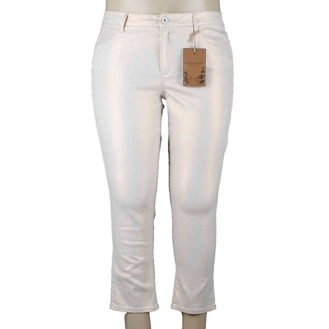 Coldwater Creek NEW $90 Sz 12 x 25 Gold Cotton Blend Metallic Crop Jean