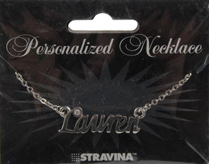 LAUREN NEW Name Silvertone Rhinestone 14.5" w 4.5" Multi Ring Ext Necklace 2