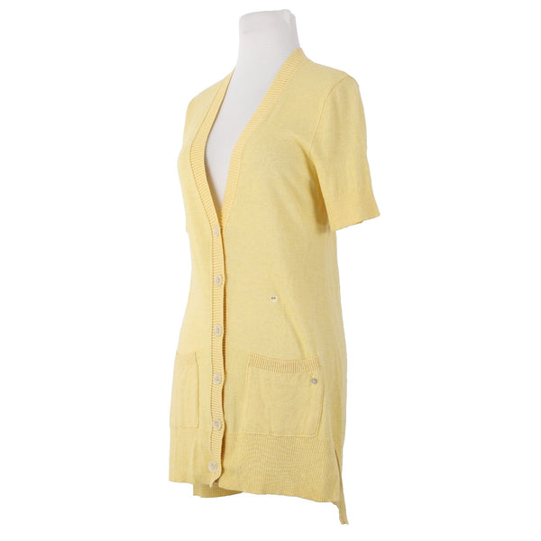 Eddie Bauer Cardigan Sweater NEW $60 Sz XS Yellow Buttons Pockets Cotton