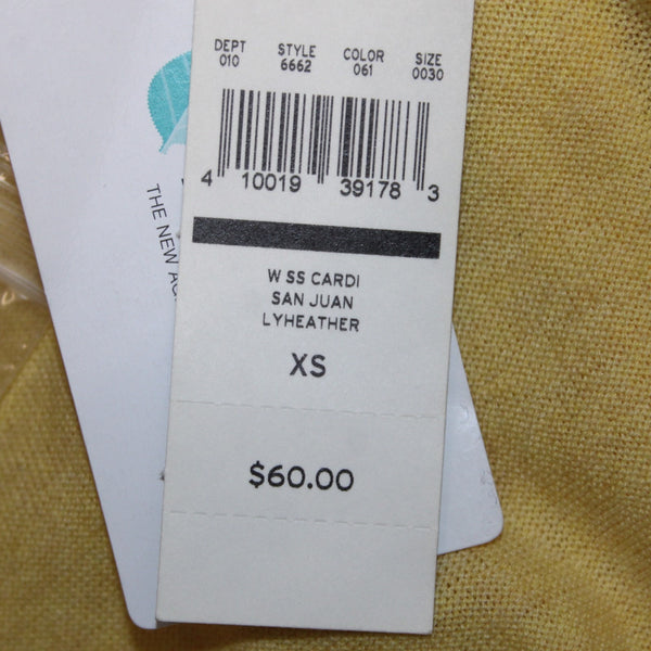 Eddie Bauer Cardigan Sweater NEW $60 Sz XS Yellow Buttons Pockets Cotton