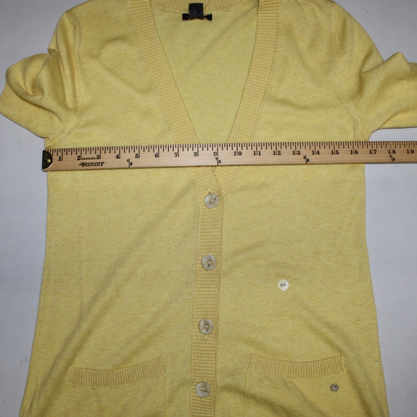 Eddie Bauer Cardigan Sweater NEW $60 Sz XS Yellow Buttons Pockets Cotton