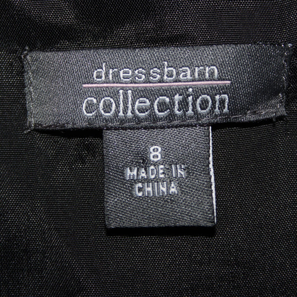 Dress Barn Collection Sz 8 Black Silver Lined Metallic Nylon Wrap Bolero Sweater