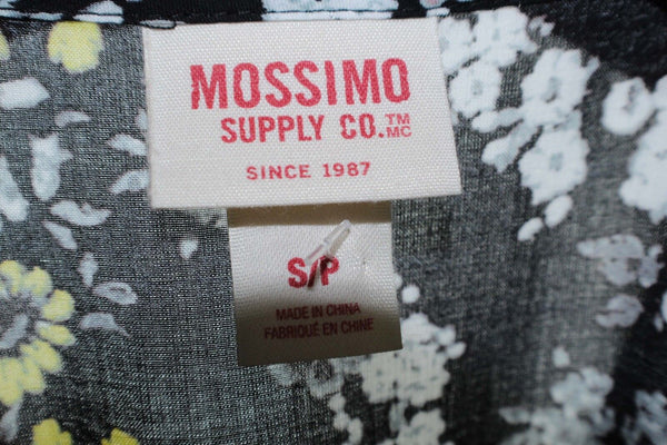 Mossimo Sz S Black White Yellow Pink Gray Floral Pintuck High Low Rayon Top