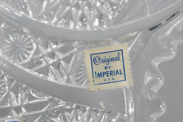 Imperial Original Stickers 8" x 3" Pressed Glass Crenellated Edge Bowl