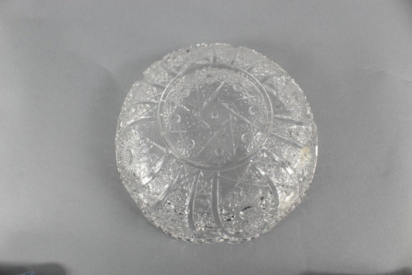 Imperial Original Stickers 8" x 3" Pressed Glass Crenellated Edge Bowl