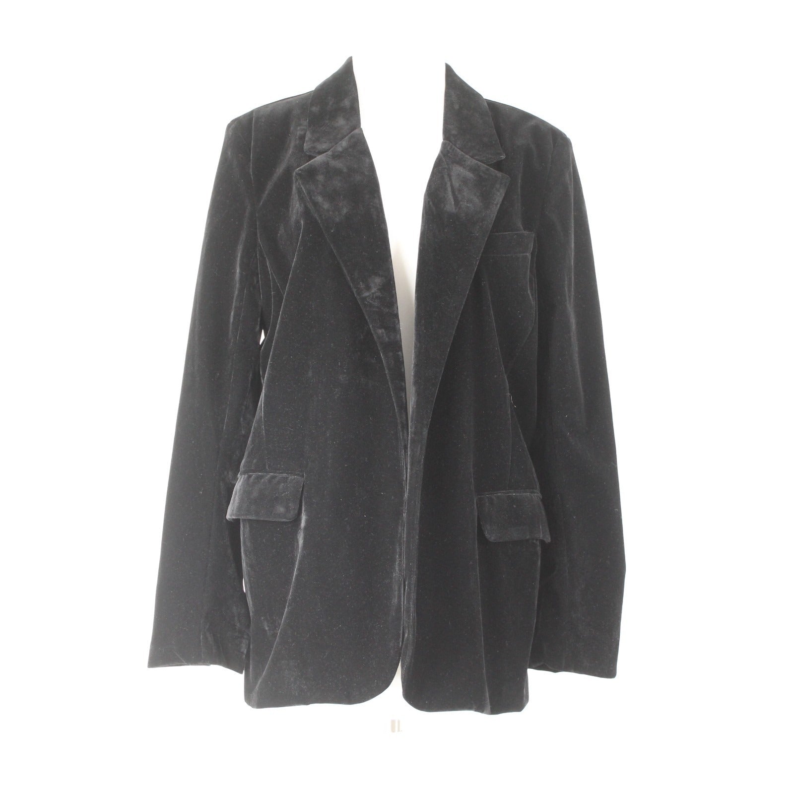BB Dakota $99 Crush A Lot Sz M Black Poly Nylon Velvet Velveteen Blazer Jacket