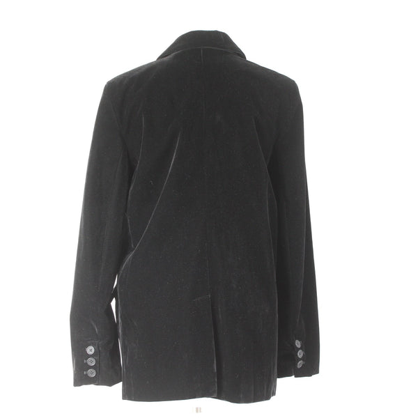 BB Dakota $99 Crush A Lot Sz M Black Poly Nylon Velvet Velveteen Blazer Jacket