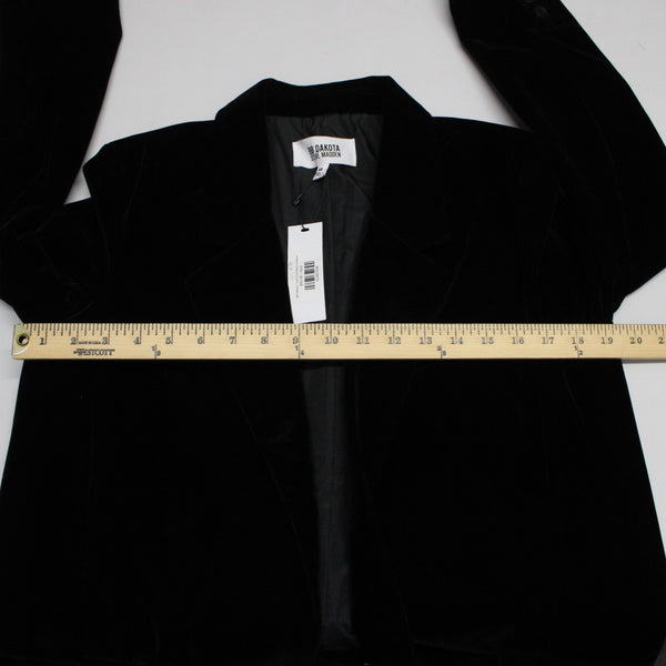 BB Dakota $99 Crush A Lot Sz M Black Poly Nylon Velvet Velveteen Blazer Jacket