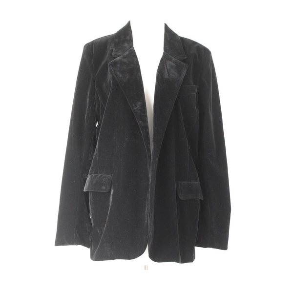 BB Dakota $99 Crush A Lot Sz M Black Poly Nylon Velvet Velveteen Blazer Jacket