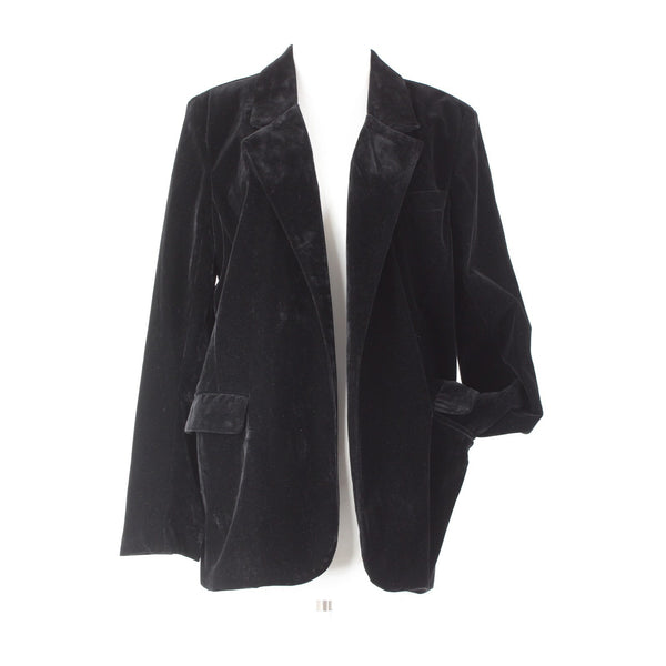 BB Dakota $99 Crush A Lot Sz M Black Poly Nylon Velvet Velveteen Blazer Jacket