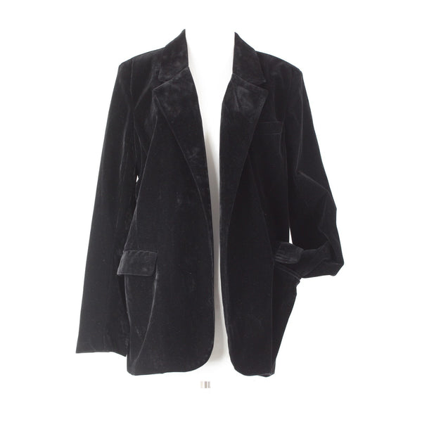 BB Dakota $99 Crush A Lot Sz M Black Poly Nylon Velvet Velveteen Blazer Jacket