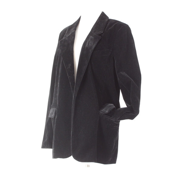 BB Dakota $99 Crush A Lot Sz M Black Poly Nylon Velvet Velveteen Blazer Jacket