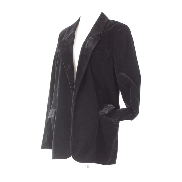 BB Dakota $99 Crush A Lot Sz M Black Poly Nylon Velvet Velveteen Blazer Jacket