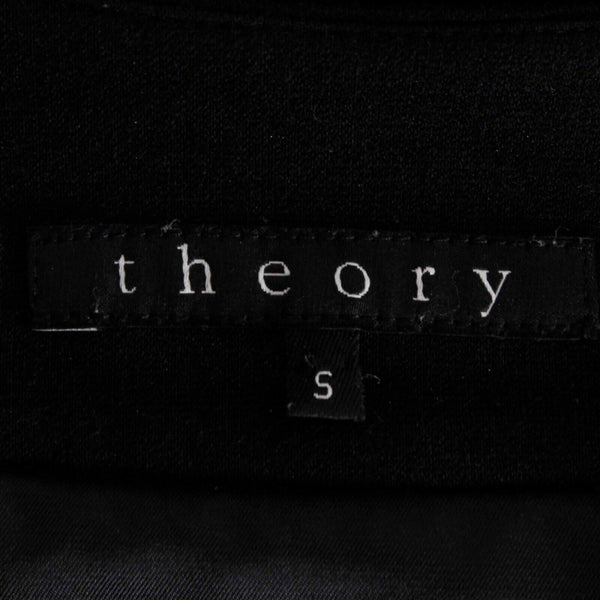 Theory Sz S Black Heavy Knit Lined Viscose Polyamide Blazer Jacket