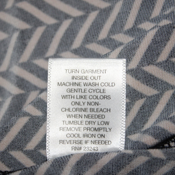 7th Avenue Top NEW $40 Sz L Black Brown Check Design V Neck Poly Spandex Top