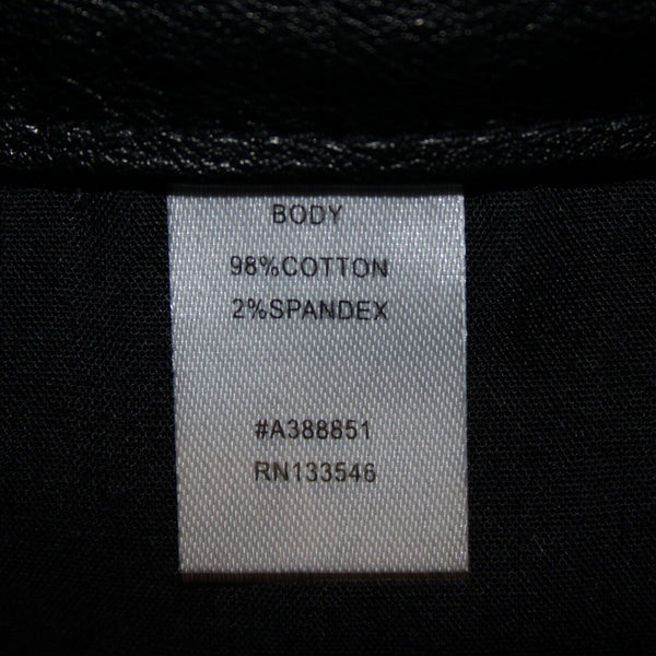 Style List By Micaela Sz 28p x 26 Black Faux Leather Sides Pockets Cotton Jeans