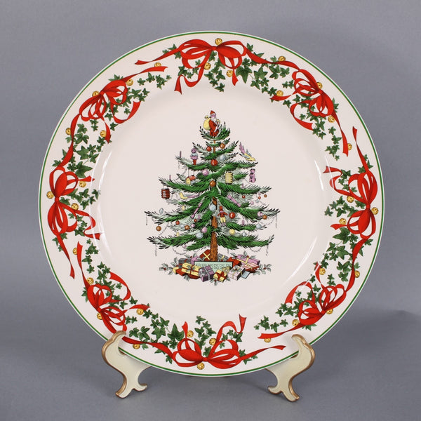 Spode 12" Plate $70 12" White Red Multi Color Red Ribbon Buffet Plate