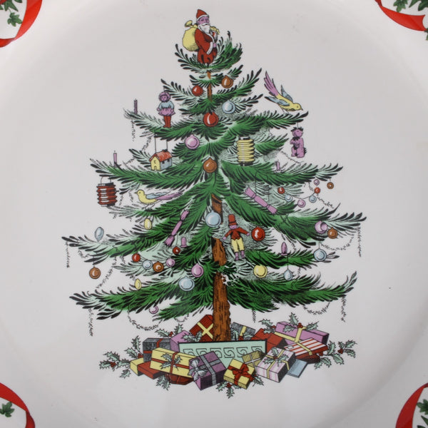 Spode 12" Plate $70 12" White Red Multi Color Red Ribbon Buffet Plate