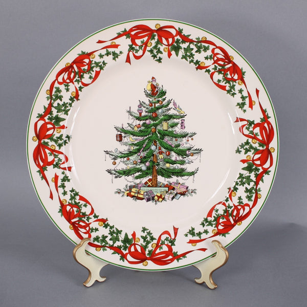 Spode 12" Plate $70 12" White Red Multi Color Red Ribbon Buffet Plate