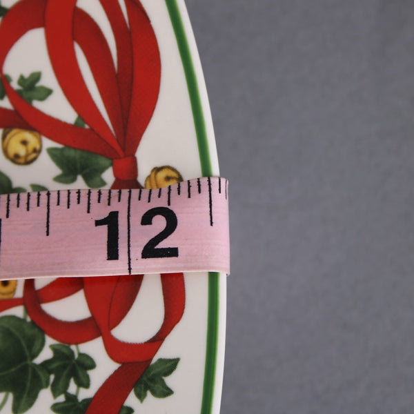 Spode 12" Plate $70 12" White Red Multi Color Red Ribbon Buffet Plate