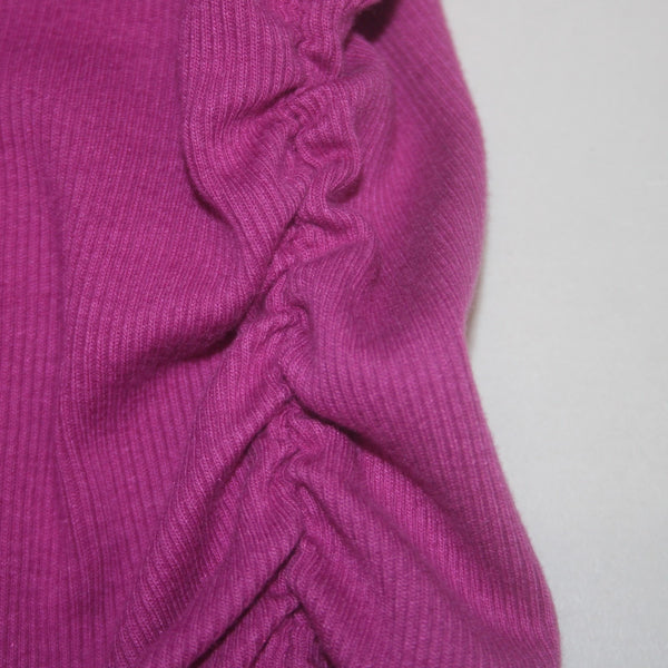 Michael Stars Dress Sz M Magenta Pink Ruched Cotton Modal Spandex Dress