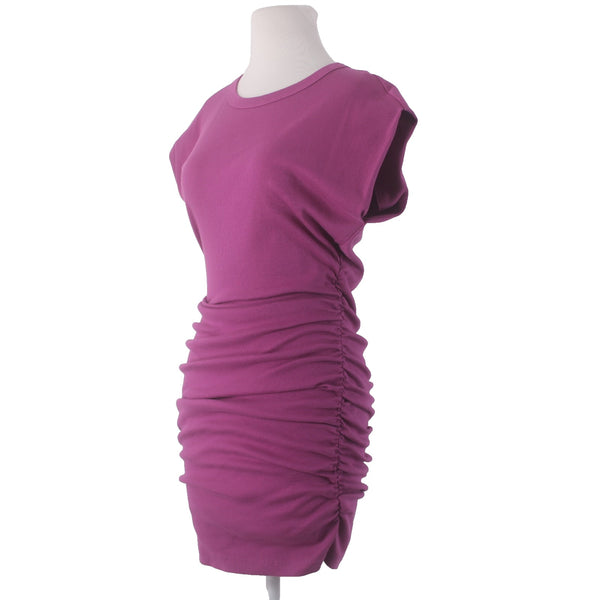 Michael Stars Dress Sz M Magenta Pink Ruched Cotton Modal Spandex Dress